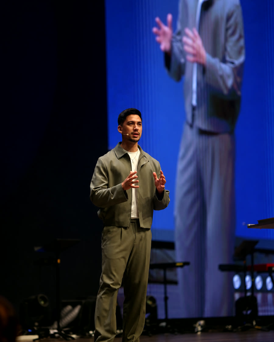 Jamie Zhu speaking on stage